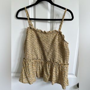 Old navy floral smocked square neck tank